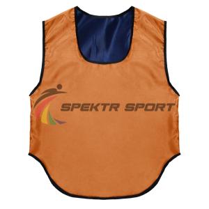 Купить Манишка футбольная двусторонняя Spektr Sport оранжево-синяя, р. 36-40 в Сланцах 